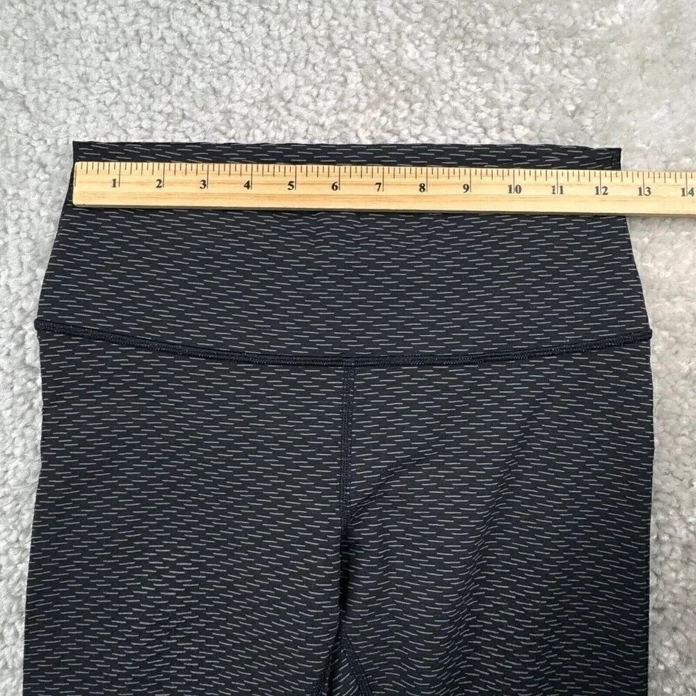Lululemon Wunder Under High Rise Crop Legging Black Gray Textured Print